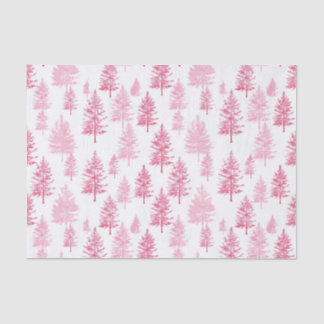 Minimalist Pink Pine Trees Tissue Paper