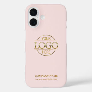 Minimalist Pink Promotional Company Business Logo iPhone 16 Case