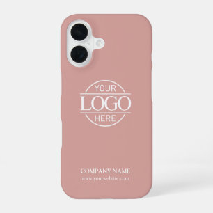Minimalist Pink Promotional Company Business Logo iPhone 16 Case