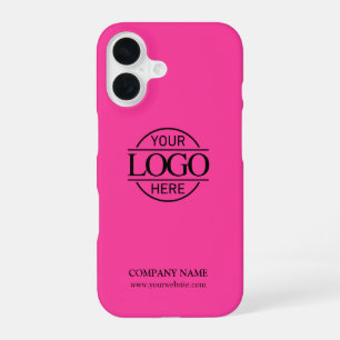 Minimalist Pink Promotional Company Business Logo iPhone 16 Case