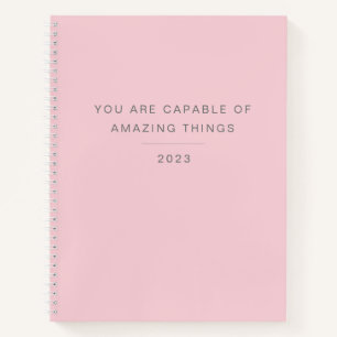 Minimalist Pink Quote  Notebook