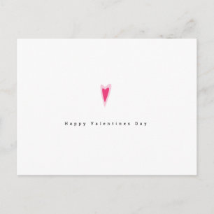 Minimalist Pink Red Ditsy Valentine’s Heart Postcard