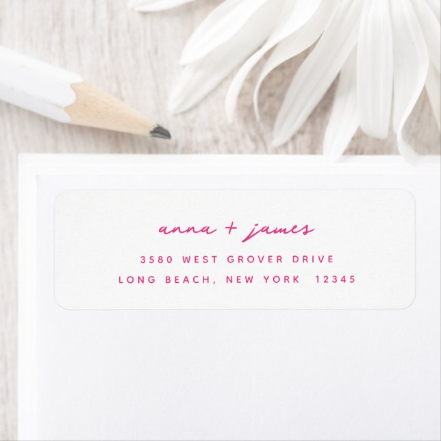 Minimalist Pink Return Address Label (Insitu)