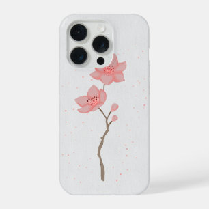 Minimalist Pink Sakura Cherry Blossom Floral Art P iPhone 15 Pro Case