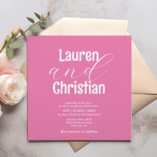 Minimalist Pink Scripture Wedding Invitation