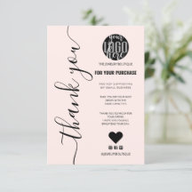 Minimalist Pink Signature Script Order Thank You