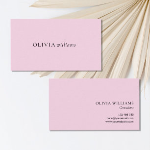 Minimalist Pink Simple Professional Business Card