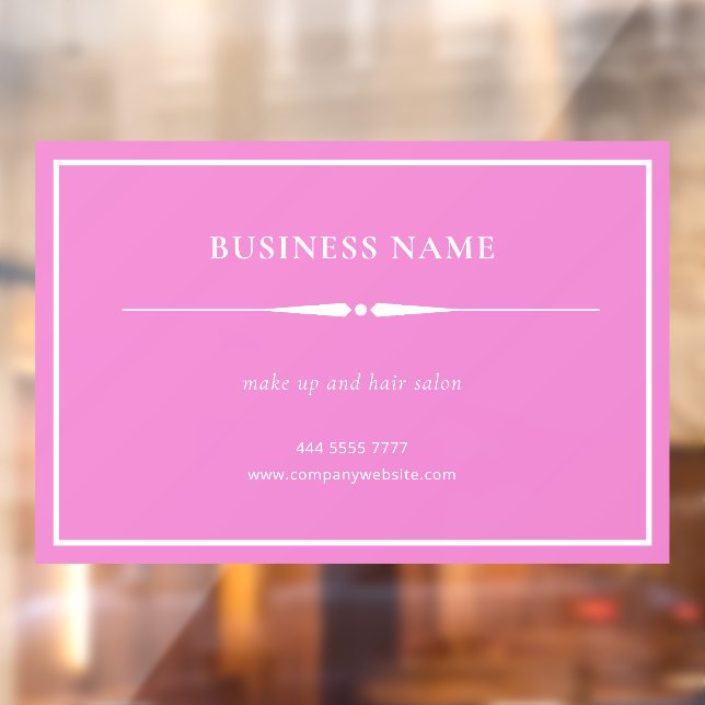 Minimalist Pink Small Business Name Hair Salon Window Cling (Sheet 2)