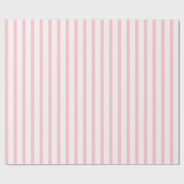 Minimalist Pink Stripes Wrapping Paper (Flat)