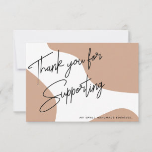 Minimalist Pink Thank You Business Card