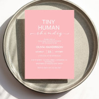 Minimalist Pink Tiny Human Shindig Baby Shower