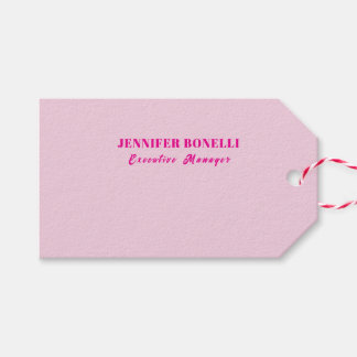 Minimalist pink trendy personalised customise name gift tags