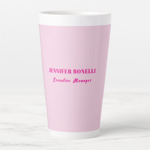 Minimalist pink trendy personalised customise name latte mug