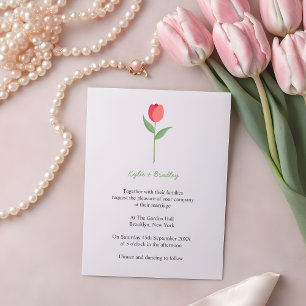 Minimalist Pink Tulip Invitation