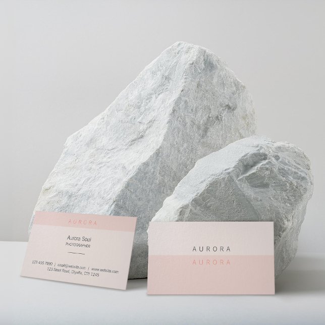 Minimalist Pink Two-Tone Business Card (Creator Uploaded)