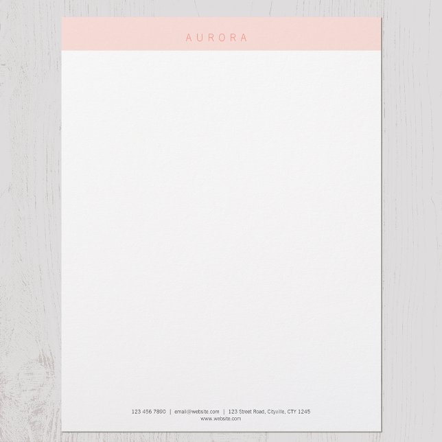Minimalist Pink Two-Tone Custom Letterhead (Creator Uploaded)