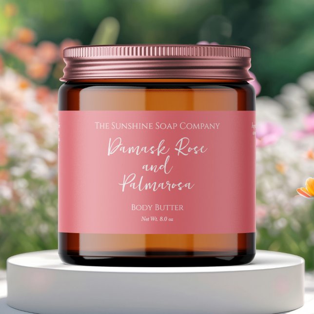 Minimalist Pink Waterproof Cosmetics Jar Label (Creator Uploaded)