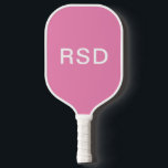 Minimalist Pink White Monogram Initials Pickleball Paddle<br><div class="desc">Personalised pickleball paddles make great gifts for all occasions.  This design features a simple pink background with white block-style monogram text.  You can customise the text with any initials or wording of your choice.</div>