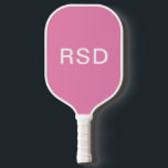 Minimalist Pink White Monogram Initials Pickleball Paddle<br><div class="desc">Personalised pickleball paddles make great gifts for all occasions.  This design features a simple pink background with white block-style monogram text.  You can customise the text with any initials or wording of your choice.</div>