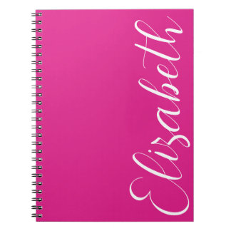 Minimalist Pink White Script Font Simple Elegant Notebook