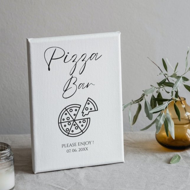 Minimalist Pizza Bar Sign Pizza Rehearsal dinner (Creator Uploaded)