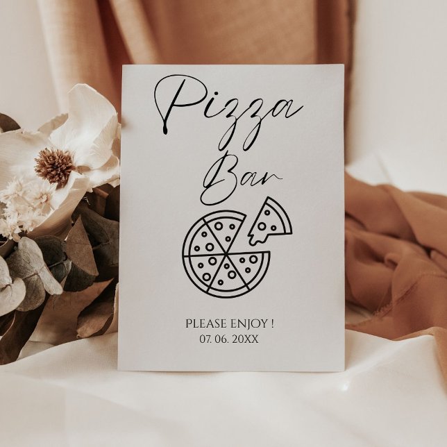 Minimalist Pizza Bar Sign Pizza Rehearsal dinner (Creator Uploaded)