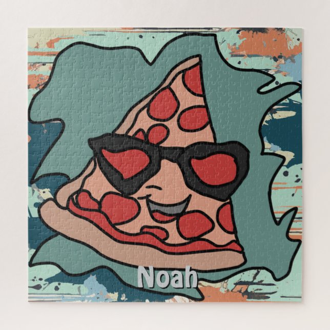  Minimalist Pizza with Sunglasses Classic Jigsaw Puzzle (Vertical)