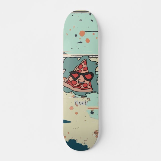  Minimalist Pizza with Sunglasses Classic Skateboard (Front)