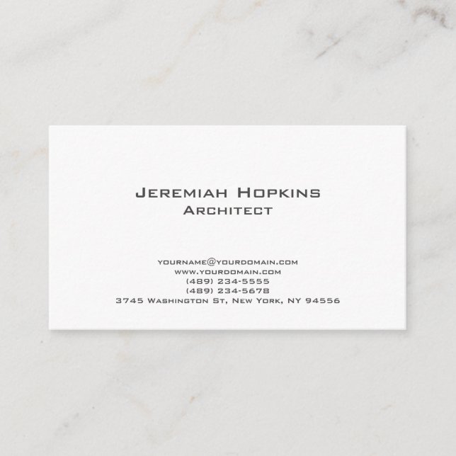Minimalist Plain Architect Company  Enclosure Card (Front)