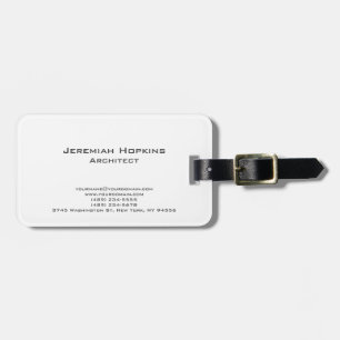 Minimalist Plain Architect Company Luggage Tag