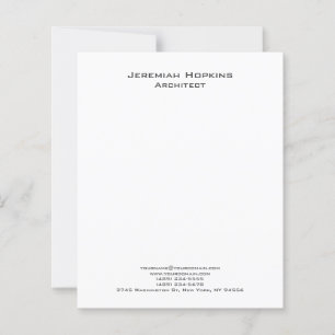 Minimalist Plain Architect Company Paper Sheet