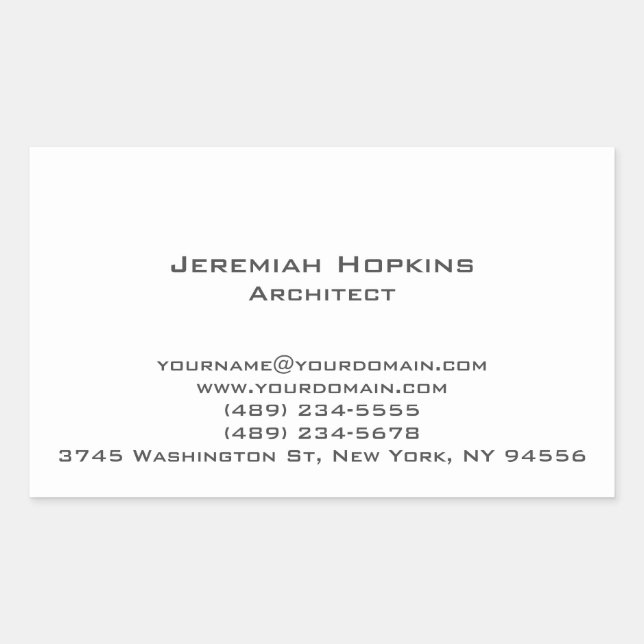 Minimalist Plain Architect Company  Rectangular Sticker (Front)