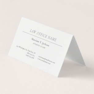 Minimalist Plain Attorney at Law Lawyer Office Business Card