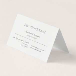 Minimalist Plain Attorney at Law Lawyer Office Business Card