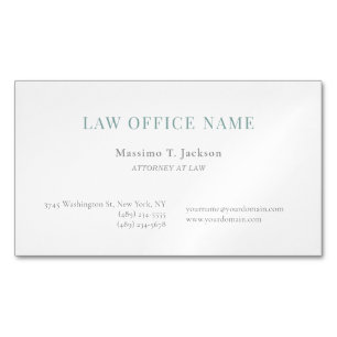Minimalist Plain Attorney at Law Lawyer Office Magnetic Business Card