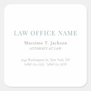 Minimalist Plain Attorney at Law Lawyer Office Square Sticker