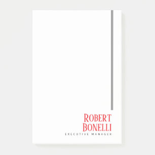 Minimalist Plain Black Red & White Modern Plain Post-it Notes