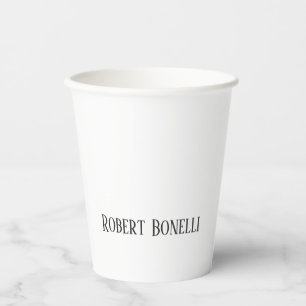 Minimalist Plain Black & White Modern Plain Paper Cups