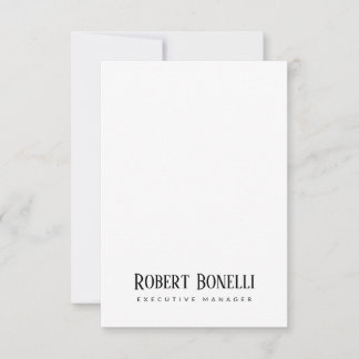 Minimalist Plain Black & White Modern Plain RSVP Card