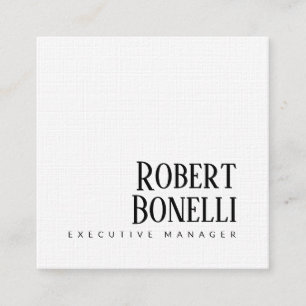 Minimalist Plain Black & White Modern Plain Square Business Card