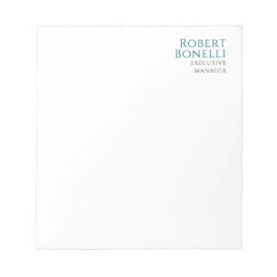 Minimalist Plain Blue & White Modern Notepad