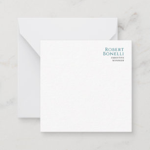 Minimalist Plain Blue & White Modern Your Name Card
