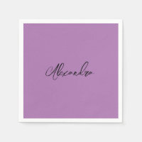 Minimalist Plain Calligraphy Own Name Lavender