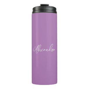 Minimalist Plain Calligraphy Own Name Lavender Thermal Tumbler