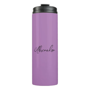 Minimalist Plain Calligraphy Own Name Lavender Thermal Tumbler