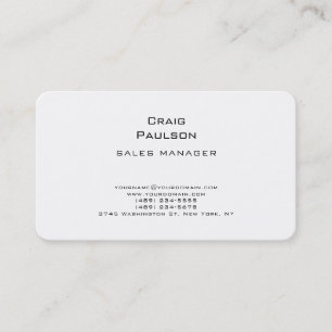 Minimalist Plain Classical Black & White Business Card