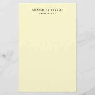 Minimalist Plain Classical Professional Cream Stationery