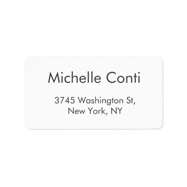 Minimalist Plain Elegant Legible Modern Label (Front)