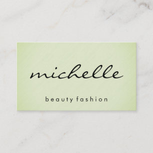 Minimalist Plain Green with Cursive Text Business Card