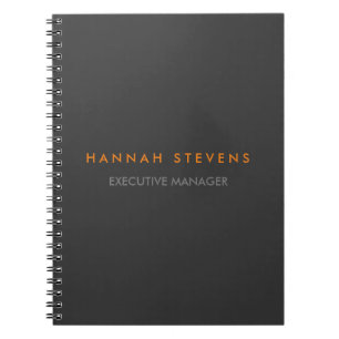 Minimalist Plain Grey Professional Modern Notebook